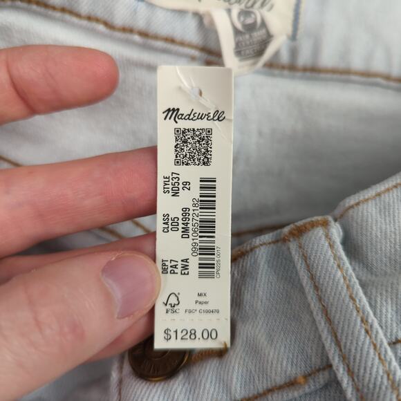 Madewell The Perfect Vintage Wide Leg Crop Jeans Women's Size 29 Light Wash - Picture 7 of 9
